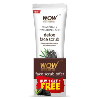 Charcoal + Hyaluronic Acid Detox Face Scrub B1G1 - (100ml x 2) - 200ml