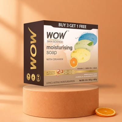 Moisturising Soaps with Ceramide,Vitamin C, Green Tea, Aqua - pack of 4 (400 gm)
