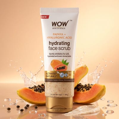 Papaya & Hyaluronic Acid Face Scrub Gentle Exfoliation