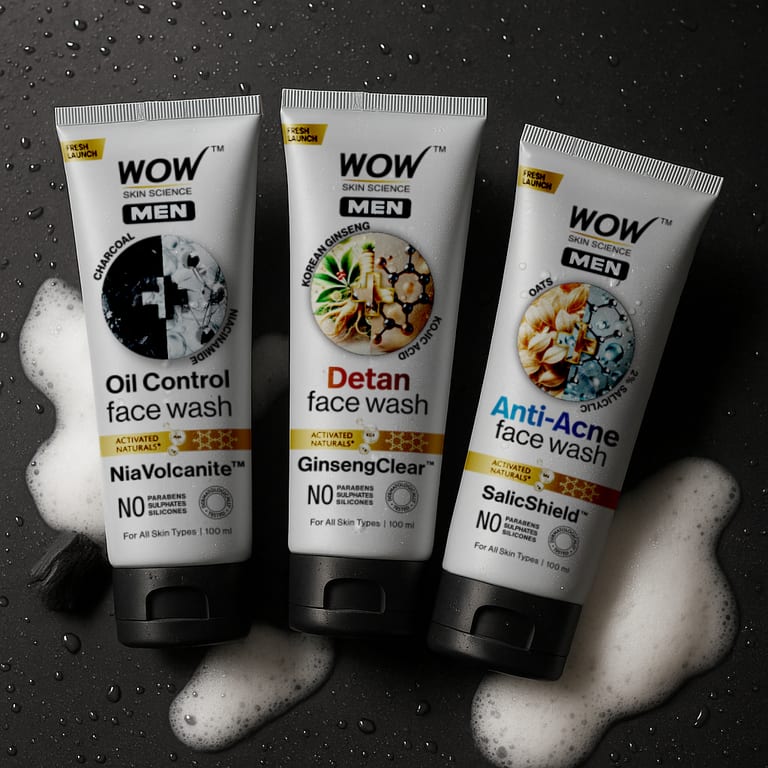 Men's Triple Action Face Wash Deep Cleanse, Oil Control & Brighten