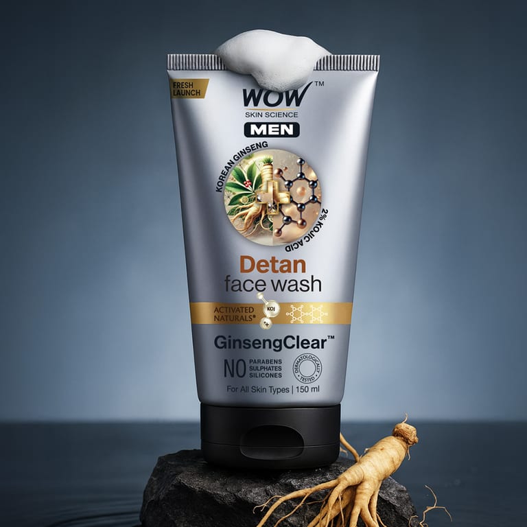 Men's Korean Ginseng & Kojic Acid Detan Face Wash Gel Brightening