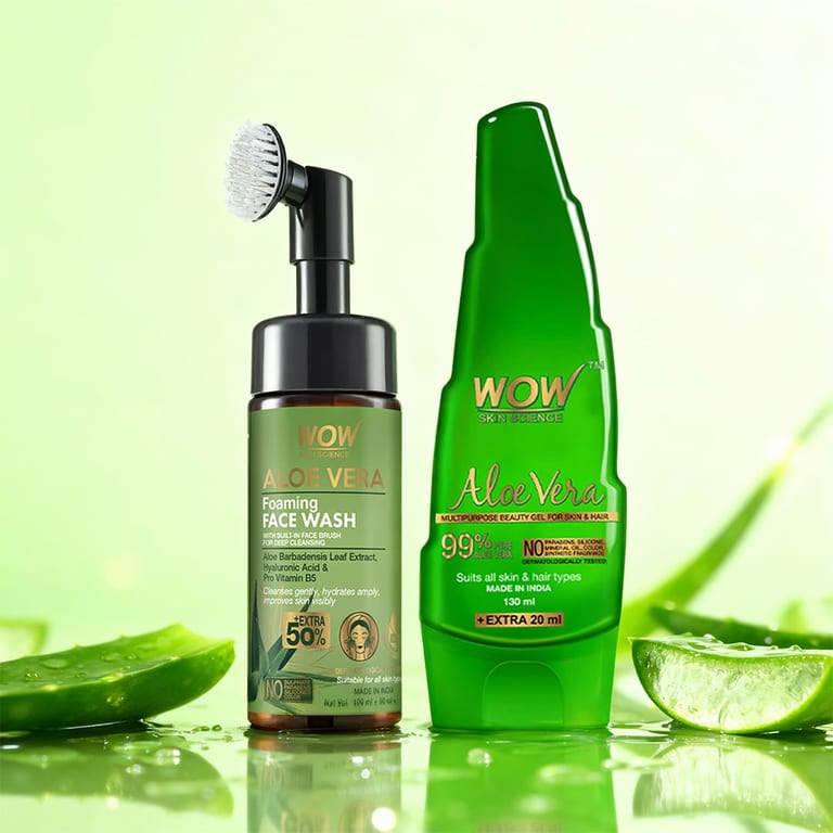 Aloe Vera Gel & Foaming Face Wash Kit Deep Cleanse & Hydration