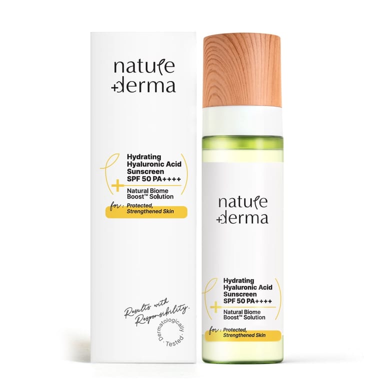Hydrating Hyaluronic Acid Aqua Sunscreen SPF 50 PA++++ with Natural Biome-Boost™ Solution - 50 ml