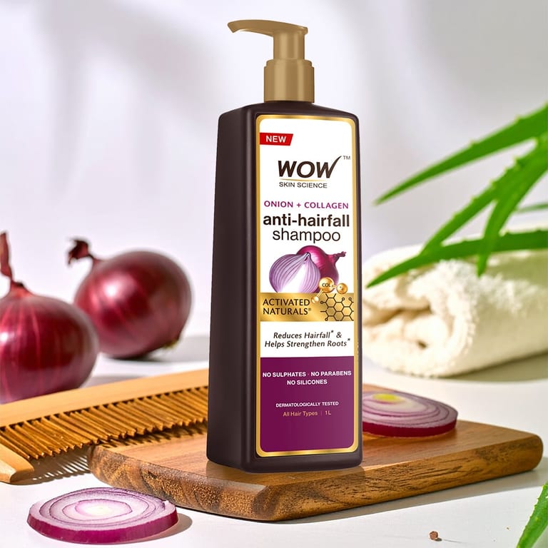 Onion & Collagen Anti-Hairfall Shampoo Strengthens Roots & Reduces