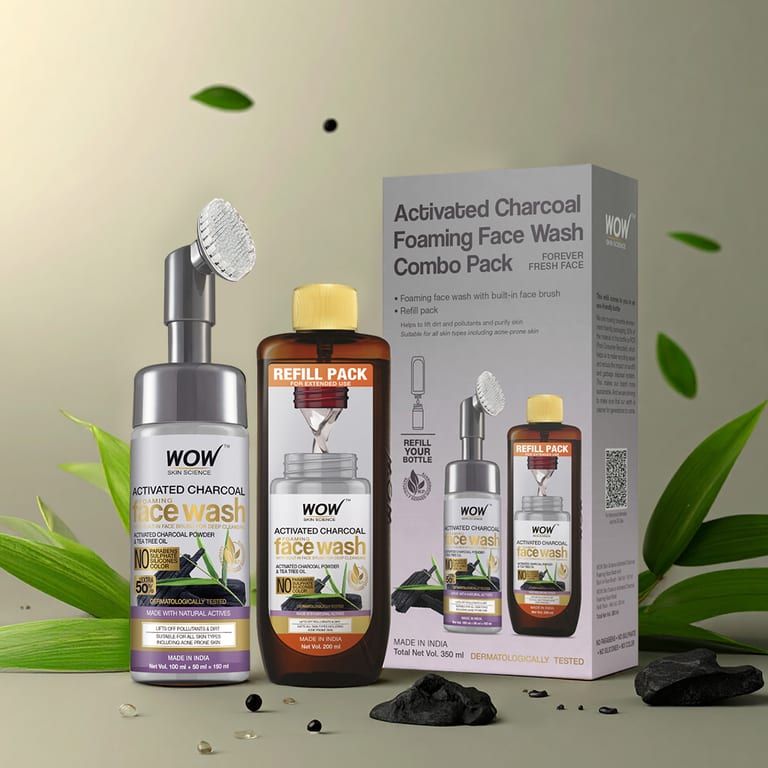 Activated Charcoal Foaming Face Wash Deep Cleansing & Radiance