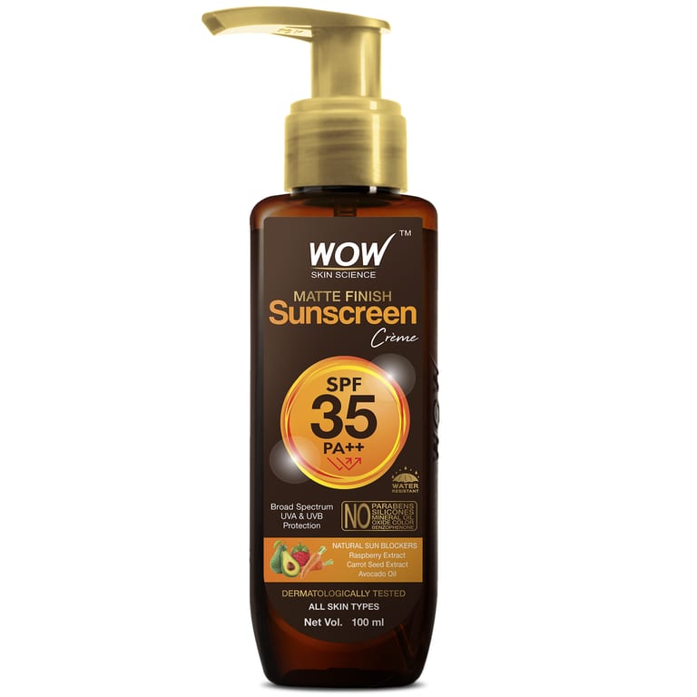 WOW Matte Sunscreen SPF 35 PA++ Broad-Spectrum UVA/UVB & Pollution