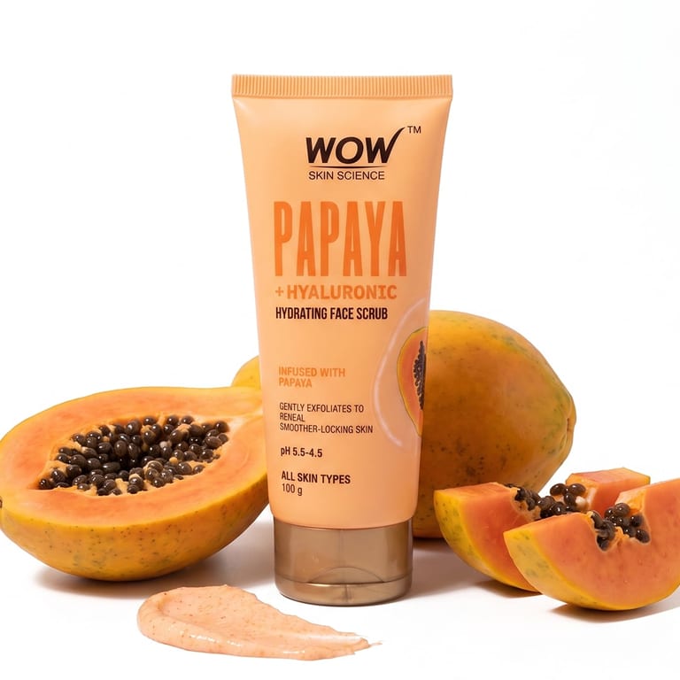 Papaya & Hyaluronic Acid Face Scrub Gentle Exfoliation