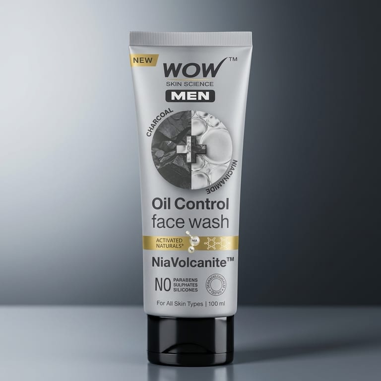 Men Charcoal Niacinamide Face Wash Deep-Clean Oil Control