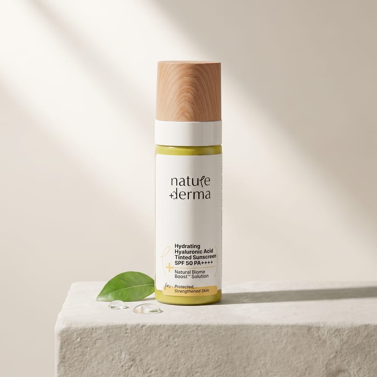 Hydrating Hyaluronic Acid Tinted Sunscreen SPF 50 PA++++ with Natural Biome-Boost™ Solution - 50 ml