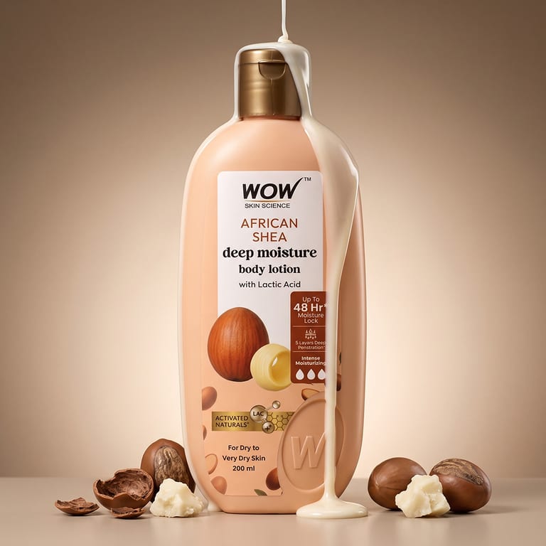 African Shea Body Lotion with Lactic Acid Comforts & Softens Dry Skin