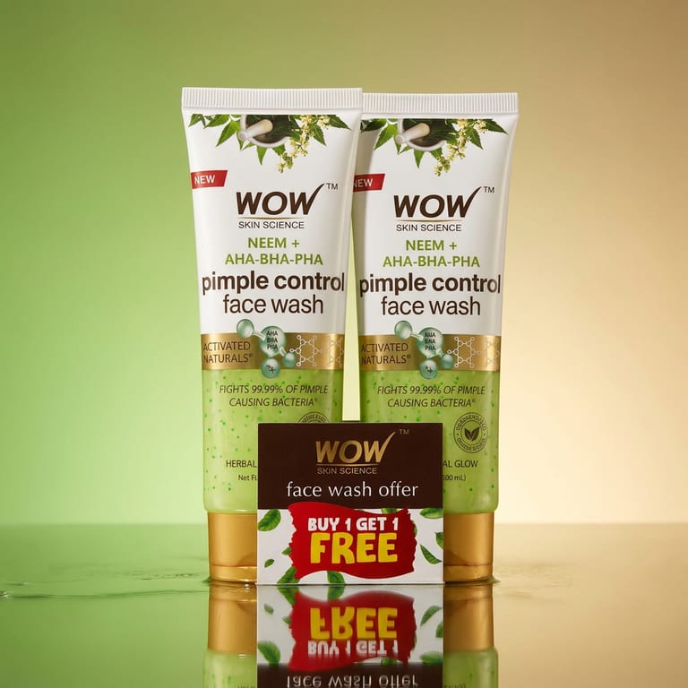 Neem + AHA-BHA-PHA Pimple Control Face Wash Clearer Skin Daily