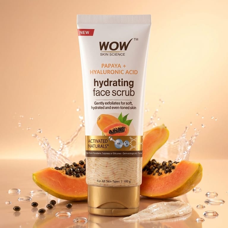 Papaya & Hyaluronic Acid Face Scrub Gentle Exfoliation