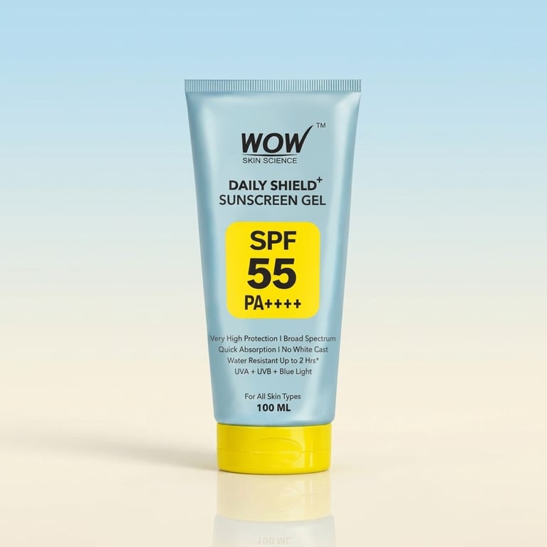 Daily Shield Sunscreen Gel SPF 55 PA++++ Non Greasy, Lightweight, Quick Absorbing, No White Cast, High Protection, Water Resistant - 100 ml