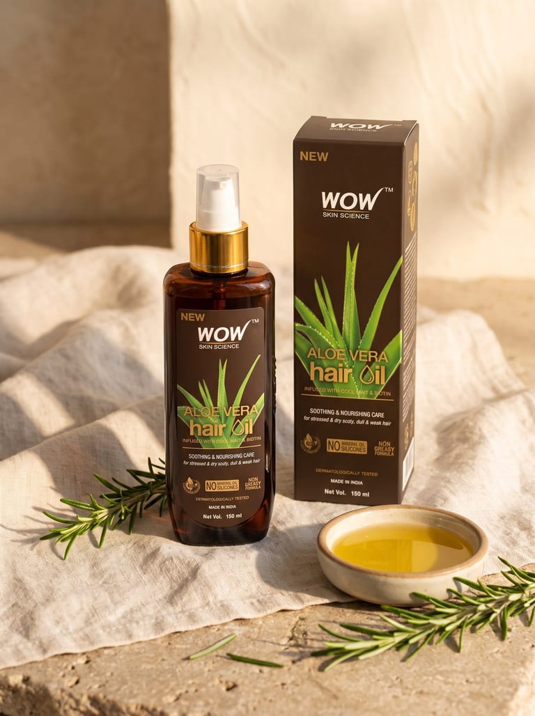 Aloe Vera Hair Oil Soothing Nourishment for Dry Scalp & Dull Hair