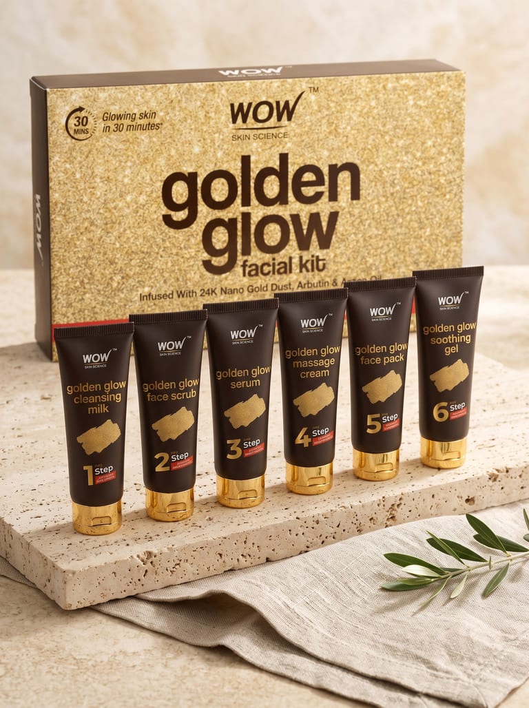 Golden Facial Kit For Glowing Skin 6-Step Salon Glow at Home