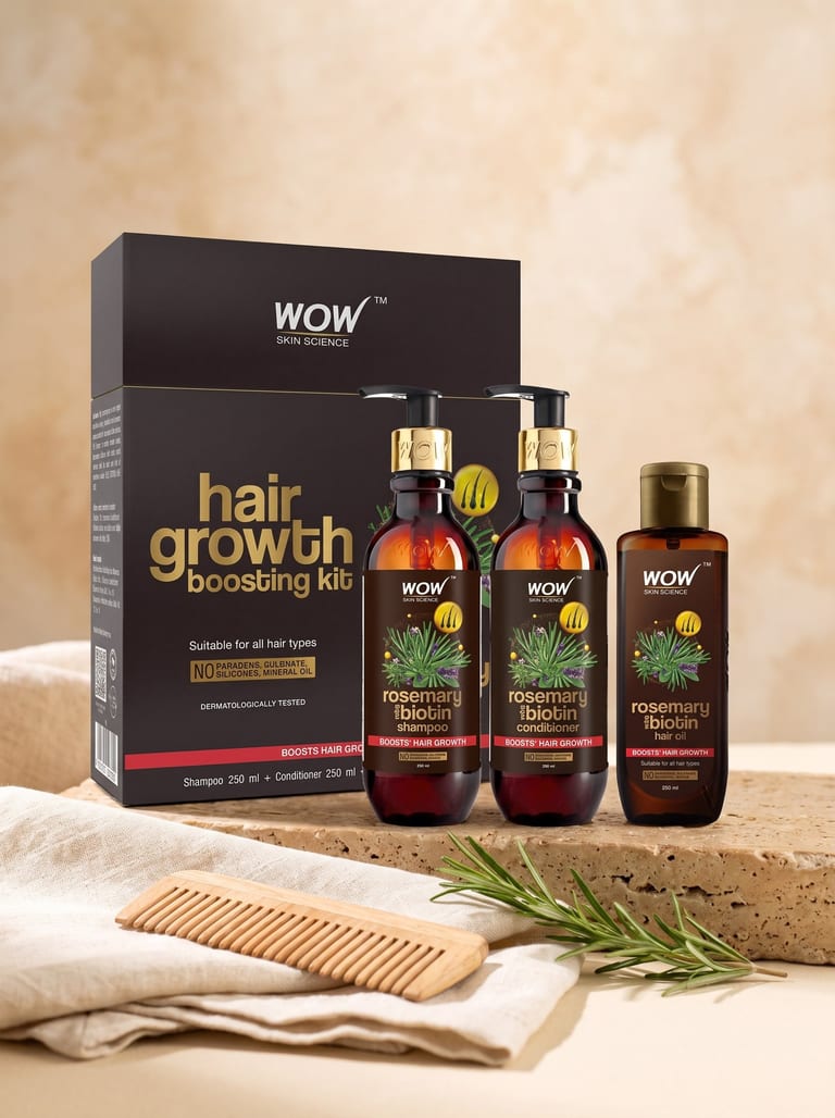 Rosemary & Biotin Hair Care Kit Reduces Hair Fall & Promotes Fuller