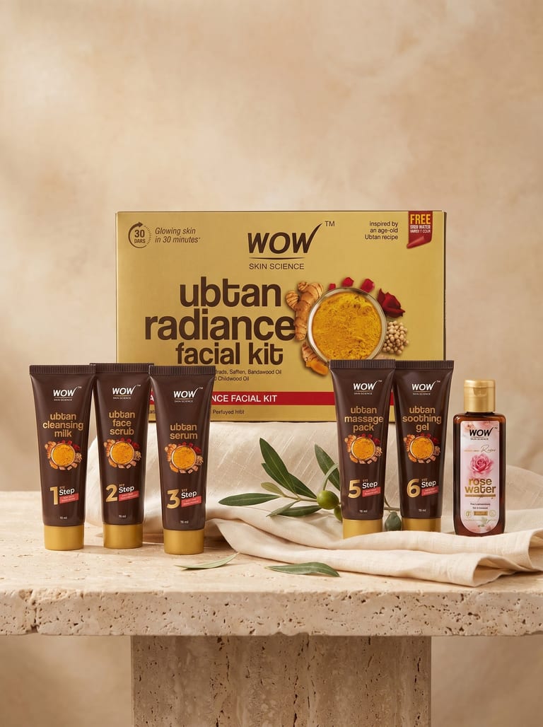 Ubtan Radiance Facial Kit Glowing, Tan-Free Skin in 6 Steps