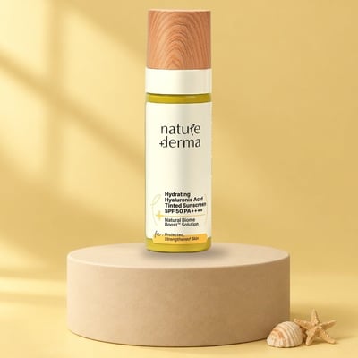 Hydrating Hyaluronic Acid Tinted Sunscreen SPF 50 PA++++ with Natural Biome-Boost™ Solution - 50 ml