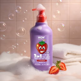WOW Kids 3-in-1 Tip to Toe Wash Gentle Strawberry Cleanser for Hair