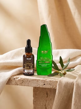 Caffeine Face Serum & 99% Pure Aloe Vera Gel Brightening & Tightening