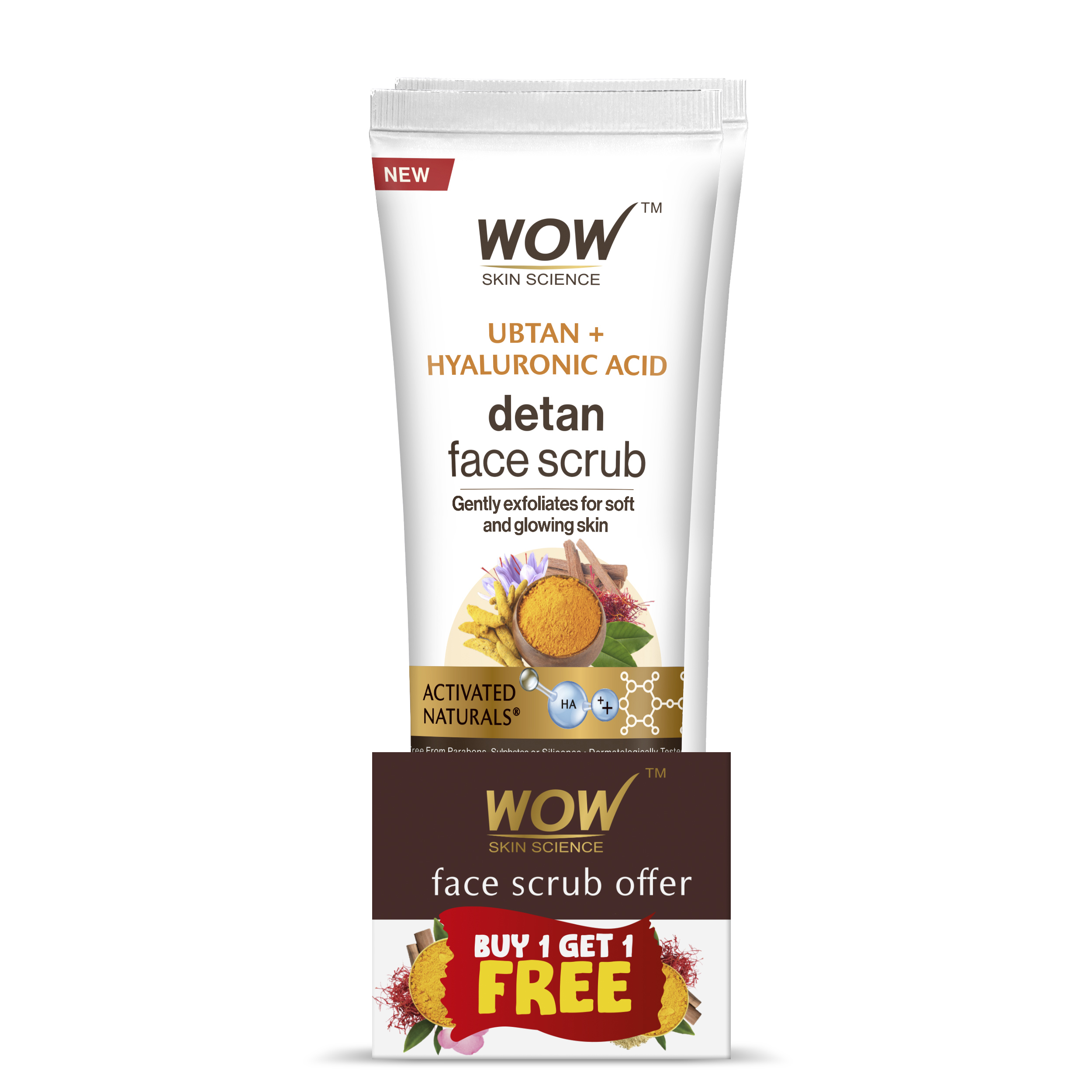 Ubtan & Hyaluronic Acid Face Scrub Gentle Exfoliation & Hydration